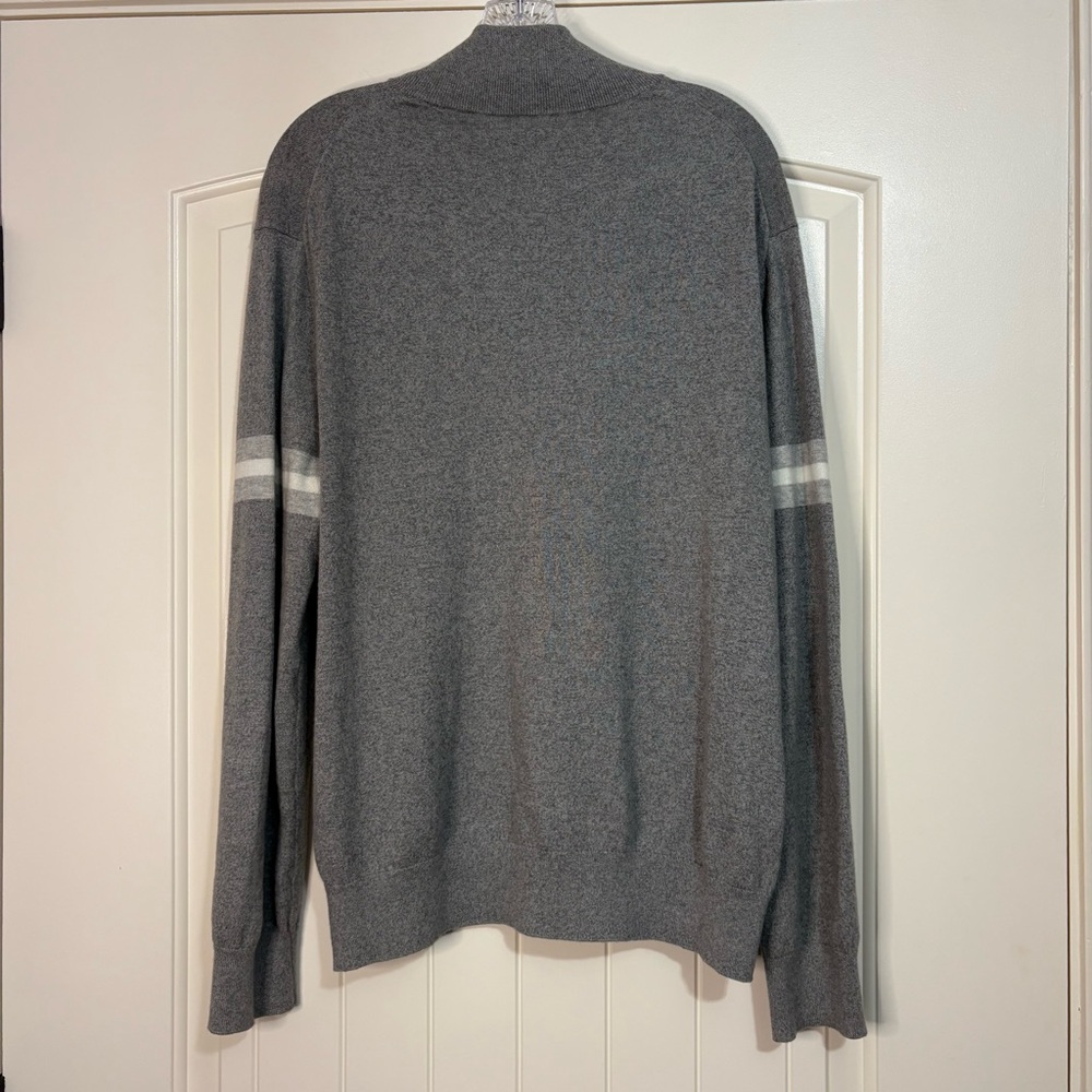 BANANA REPUBLIC Men Lg Pima Cotton Cashmere Blend Grey  1/4 Zip Sweater Normcore - Picture 4 of 6